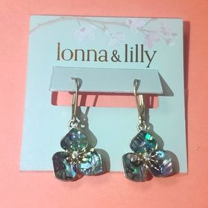 Lonna&Lilly abalone flower earrings ☆NWT☆